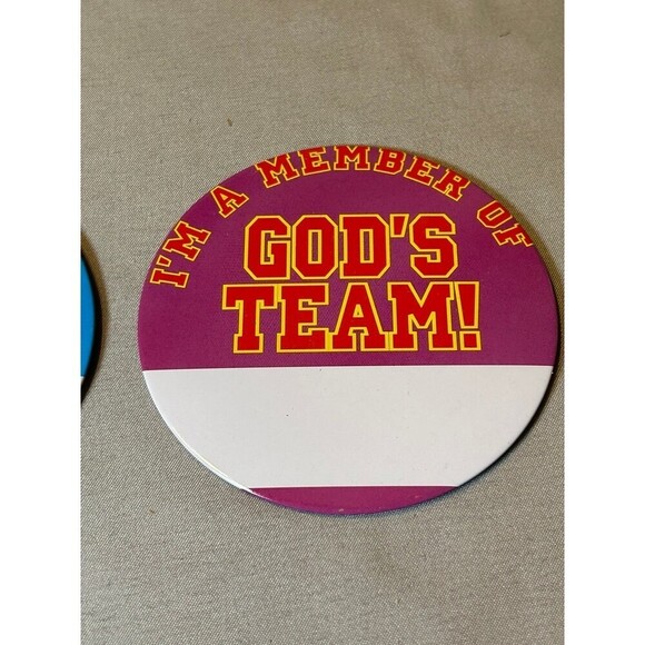 God’s Team Religious Buttons / Pins Nametags - Picture 3 of 5